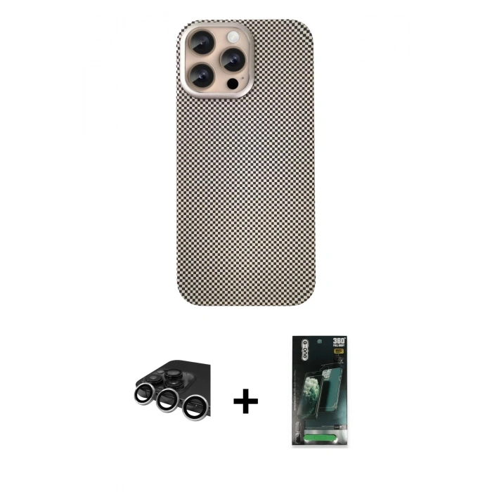 MARSİLYAN™- iPhone 14 Pro Max Kılıf Eksen Prime - Şeffaf 360 Full Body Arka Koruyucu + Raze Metal Kamera Lens - GS
