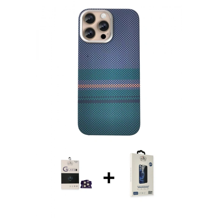 MARSİLYAN™- iPhone 14 Pro Max Kılıf Eksen Prime - Siyah Bilvis Hayalet Cam Ekran Koruyucu + Bilvis Titan Kamera Lens - GD