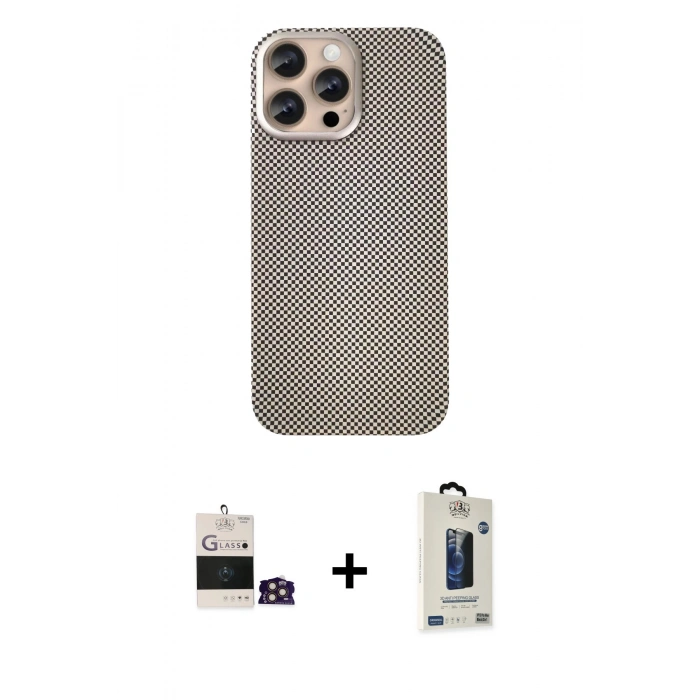 MARSİLYAN™- iPhone 14 Pro Max Kılıf Eksen Prime - Siyah Bilvis Hayalet Cam Ekran Koruyucu + Bilvis Titan Kamera Lens - GD