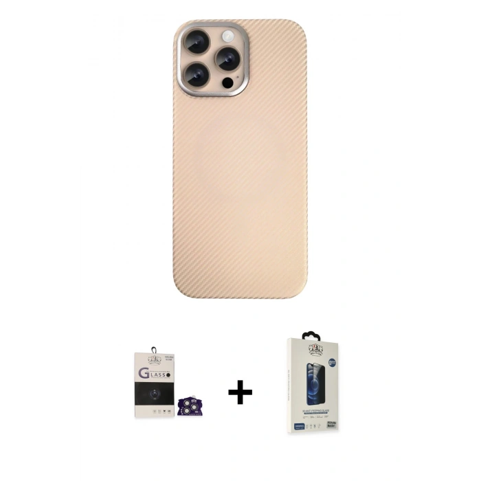 MARSİLYAN™- iPhone 14 Pro Max Kılıf Eksen Prime - Siyah Bilvis Hayalet Cam Ekran Koruyucu + Bilvis Titan Kamera Lens - GS