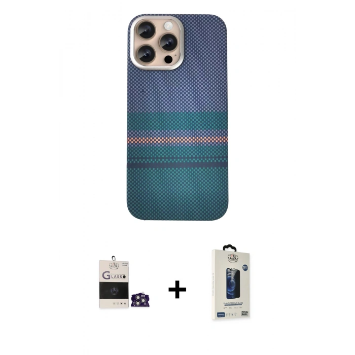 MARSİLYAN™- iPhone 14 Pro Max Kılıf Eksen Prime - Siyah Bilvis Hayalet Cam Ekran Koruyucu + Bilvis Titan Kamera Lens - GS