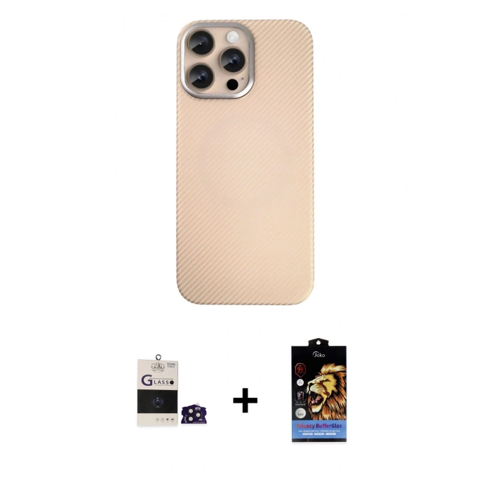 MARSİLYAN™- iPhone 14 Pro Max Kılıf Eksen Prime - Siyah Buffer Hayalet Cam Ekran Koruyucu + Bilvis Titan Kamera Lens - DNMR