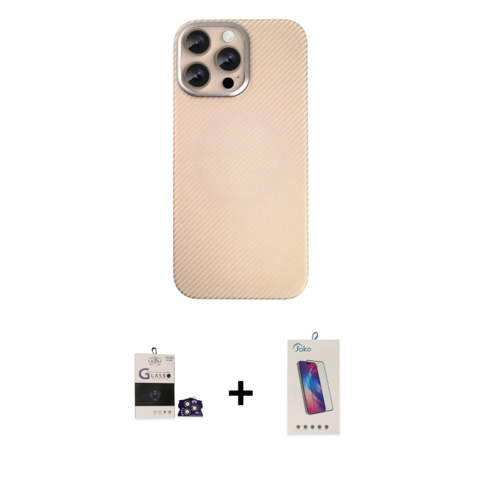 MARSİLYAN™- iPhone 14 Pro Max Kılıf Eksen Prime - Siyah Joko 5D Cam + Bilvis Titan Kamera Lens - GS