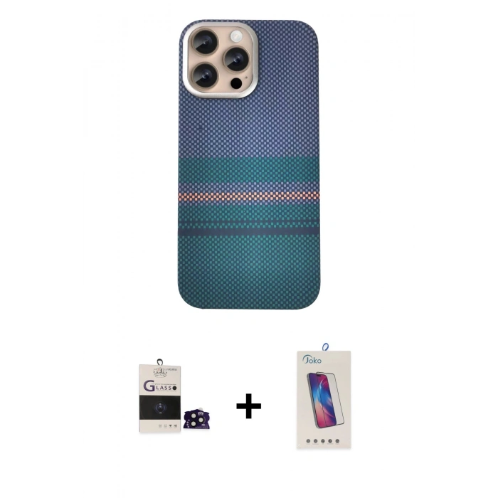 MARSİLYAN™- iPhone 14 Pro Max Kılıf Eksen Prime - Siyah Joko 5D Cam + Bilvis Titan Kamera Lens - SH