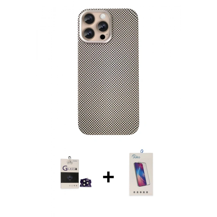 MARSİLYAN™- iPhone 14 Pro Max Kılıf Eksen Prime - Siyah Joko 5D Cam + Bilvis Titan Kamera Lens - SH