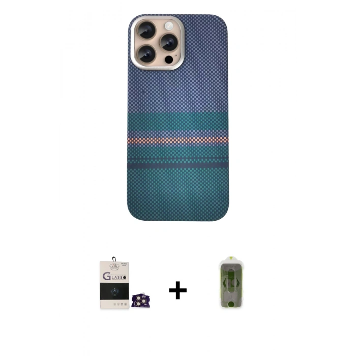 MARSİLYAN™- iPhone 14 Pro Max Kılıf Eksen Prime - Siyah Joko Magic 5D Hayalet Cam + Bilvis Titan Kamera Lens - GD