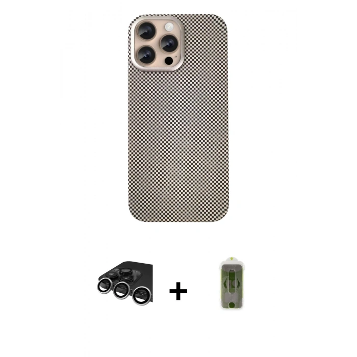 MARSİLYAN™- iPhone 14 Pro Max Kılıf Eksen Prime - Siyah Joko Magic 5D Hayalet Cam + Raze Metal Kamera Lens - GS
