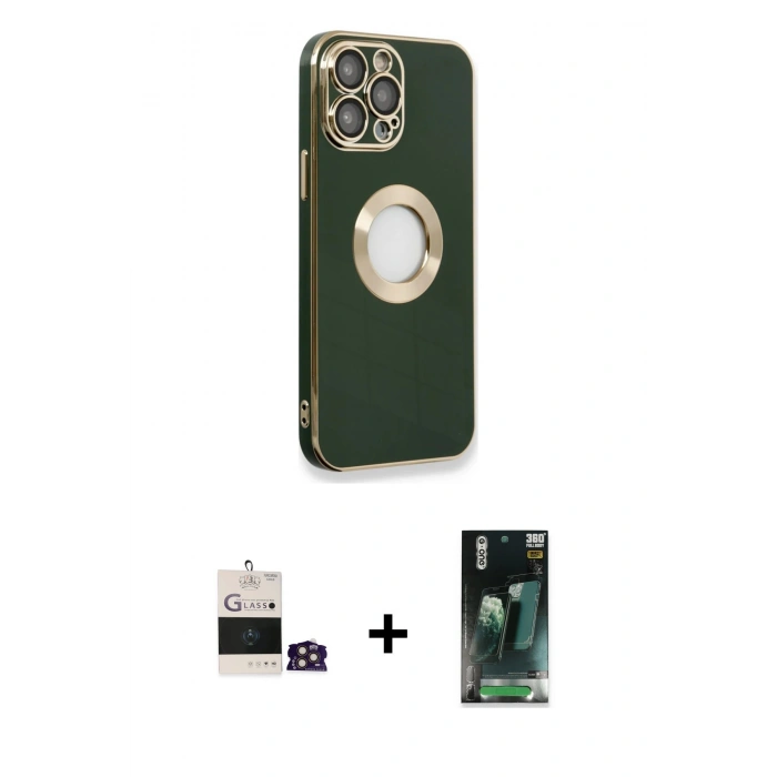 MARSİLYAN™- iPhone 14 Pro Max Kılıf İz Form Serisi - Şeffaf 360 Full Body Arka Koruyucu + Bilvis Titan Kamera Lens - GD