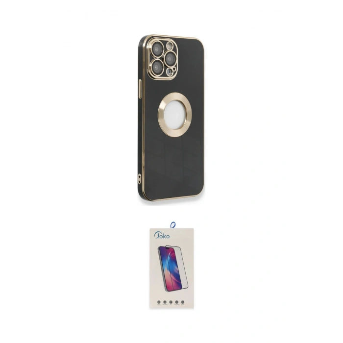 MARSİLYAN™- iPhone 14 Pro Max Kılıf İz Form Serisi - Siyah Joko 5D Cam