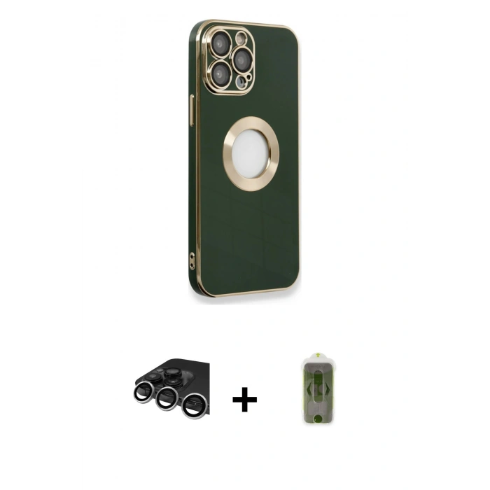 MARSİLYAN™- iPhone 14 Pro Max Kılıf İz Form Serisi - Siyah Joko Magic 5D Hayalet Cam + Raze Metal Kamera Lens - GS