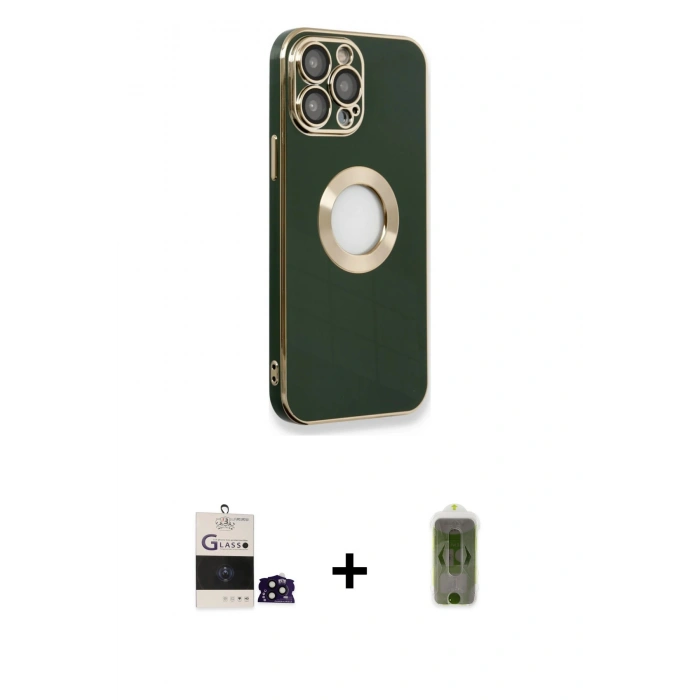 MARSİLYAN™- iPhone 14 Pro Max Kılıf İz Form Serisi - Siyah Joko Magic 5D Hayalet Cam + Siyah Bilvis Titan Kamera Lens