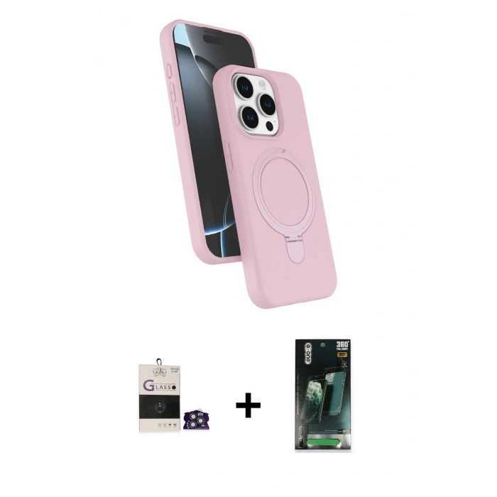 MARSİLYAN™- iPhone 14 Pro Max Kılıf İz Işık Koleksiyonu - Şeffaf 360 Full Body Arka Koruyucu + Bilvis Titan Kamera Lens - GS
