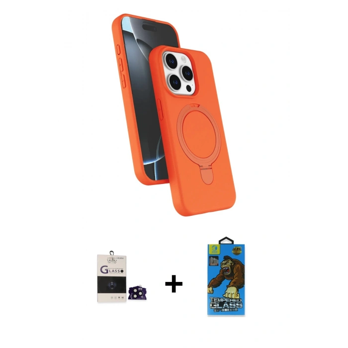 MARSİLYAN™- iPhone 14 Pro Max Kılıf İz Işık Koleksiyonu - Siyah 18D Cam Ekran Koruyucu + Bilvis Titan Kamera Lens - SH