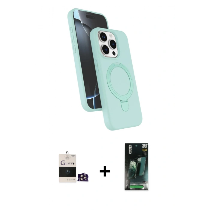 MARSİLYAN™- iPhone 14 Pro Max Kılıf İz Işık Koleksiyonu - Siyah 360 Mat Full Body Arka Koruyucu + Bilvis Titan Kamera Lens - GD