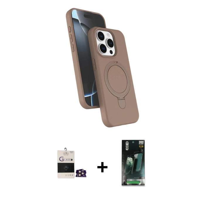 MARSİLYAN™- iPhone 14 Pro Max Kılıf İz Işık Koleksiyonu - Siyah 360 Mat Full Body Arka Koruyucu + Bilvis Titan Kamera Lens - GD