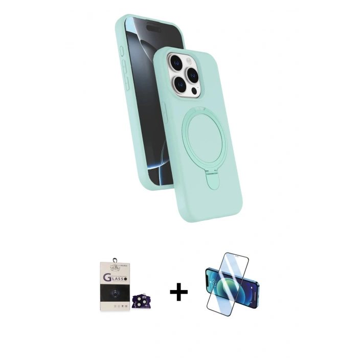 MARSİLYAN™- iPhone 14 Pro Max Kılıf İz Işık Koleksiyonu - Siyah 3D Antistatik Cam Ekran Koruyucu + Bilvis Titan Kamera Lens - SH