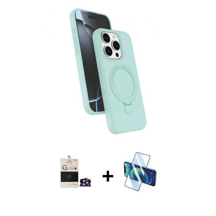 MARSİLYAN™- iPhone 14 Pro Max Kılıf İz Işık Koleksiyonu - Siyah 3D Antistatik Cam Ekran Koruyucu + Bilvis Titan Kamera Lens - GD