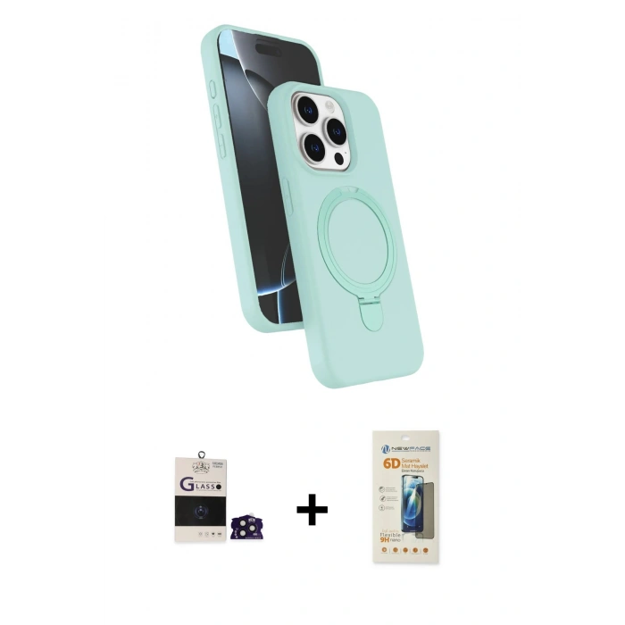 MARSİLYAN™- iPhone 14 Pro Max Kılıf İz Işık Koleksiyonu - Siyah 6D Mat Seramik Hayalet Nano Ekran Koruyucu + Bilvis Titan Kamera Lens - DNMR