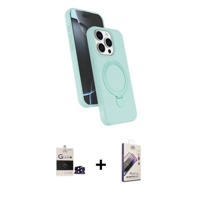 MARSİLYAN™- iPhone 14 Pro Max Kılıf İz Işık Koleksiyonu - Siyah Bilvis 3D Mat Cam Ekran Koruyucu + Bilvis Titan Kamera Lens - SH