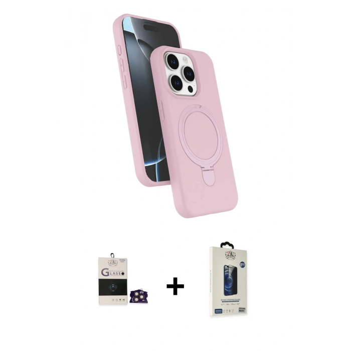 MARSİLYAN™- iPhone 14 Pro Max Kılıf İz Işık Koleksiyonu - Siyah Bilvis Hayalet Cam Ekran Koruyucu + Bilvis Titan Kamera Lens - GD