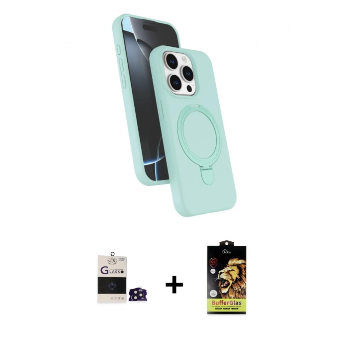 MARSİLYAN™- iPhone 14 Pro Max Kılıf İz Işık Koleksiyonu - Siyah Buffer Cam Ekran Koruyucu + Bilvis Titan Kamera Lens - DNMR