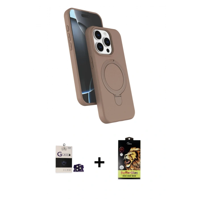 MARSİLYAN™- iPhone 14 Pro Max Kılıf İz Işık Koleksiyonu - Siyah Buffer Cam Ekran Koruyucu + Bilvis Titan Kamera Lens - DNMR