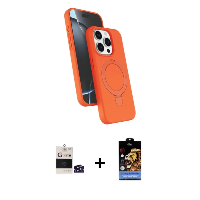 MARSİLYAN™- iPhone 14 Pro Max Kılıf İz Işık Koleksiyonu - Siyah Buffer Hayalet Cam Ekran Koruyucu + Bilvis Titan Kamera Lens - DNMR