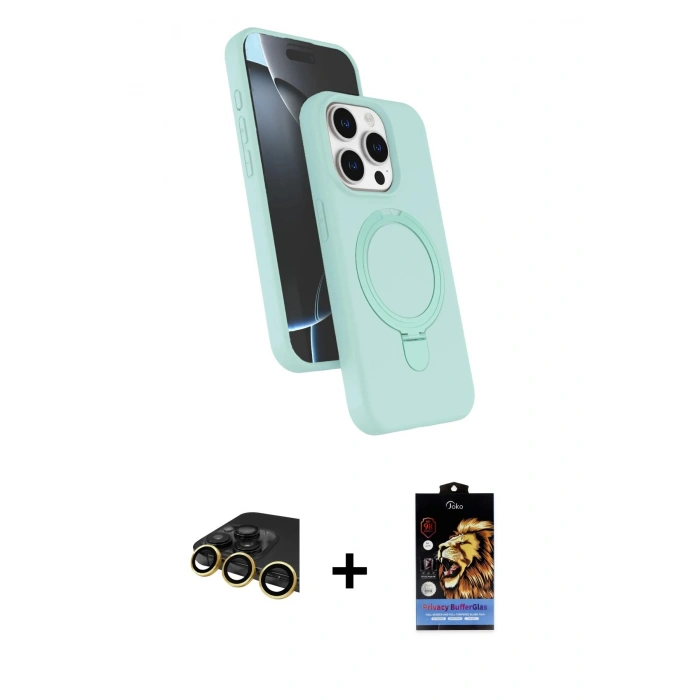 MARSİLYAN™- iPhone 14 Pro Max Kılıf İz Işık Koleksiyonu - Siyah Buffer Hayalet Cam Ekran Koruyucu + Raze Metal Kamera Lens - GD