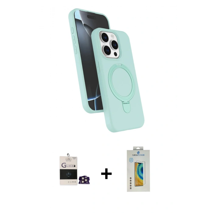 MARSİLYAN™- iPhone 14 Pro Max Kılıf İz Işık Koleksiyonu - Siyah Polymer Nano Ekran Koruyucu + Gold Bilvis Titan Kamera Lens