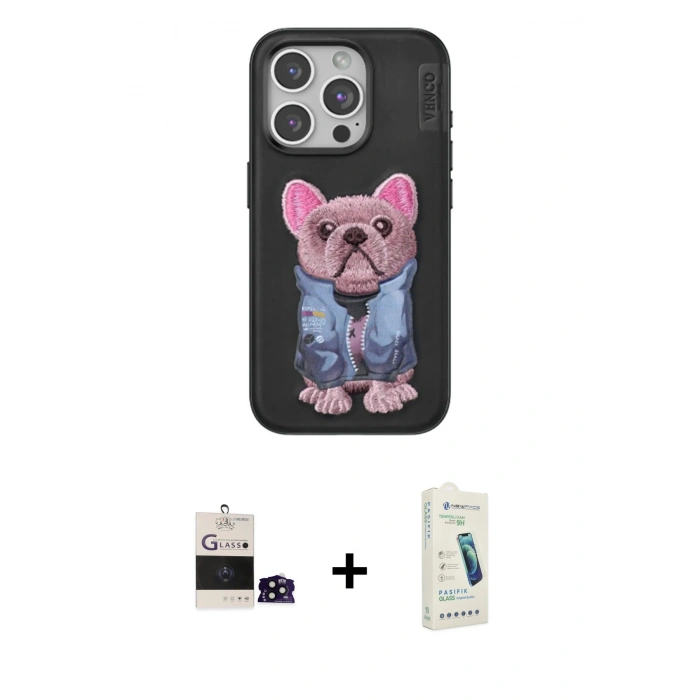 MARSİLYAN™- iPhone 14 Pro Max Kılıf İz Minimal Koleksiyonu - Şeffaf Pasifik Cam Ekran Koruyucu + Bilvis Titan Kamera Lens - SH
