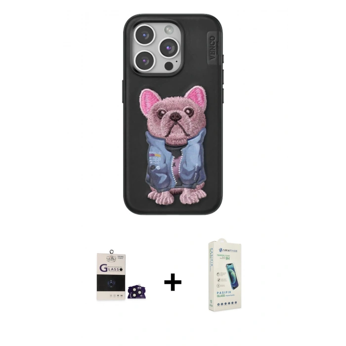 MARSİLYAN™- iPhone 14 Pro Max Kılıf İz Minimal Koleksiyonu - Şeffaf Pasifik Cam Ekran Koruyucu + Bilvis Titan Kamera Lens - DNMR