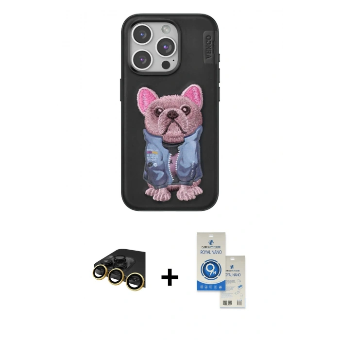 MARSİLYAN™- iPhone 14 Pro Max Kılıf İz Minimal Koleksiyonu - Şeffaf Royal Nano Ekran Koruyucu + Raze Metal Kamera Lens - GD