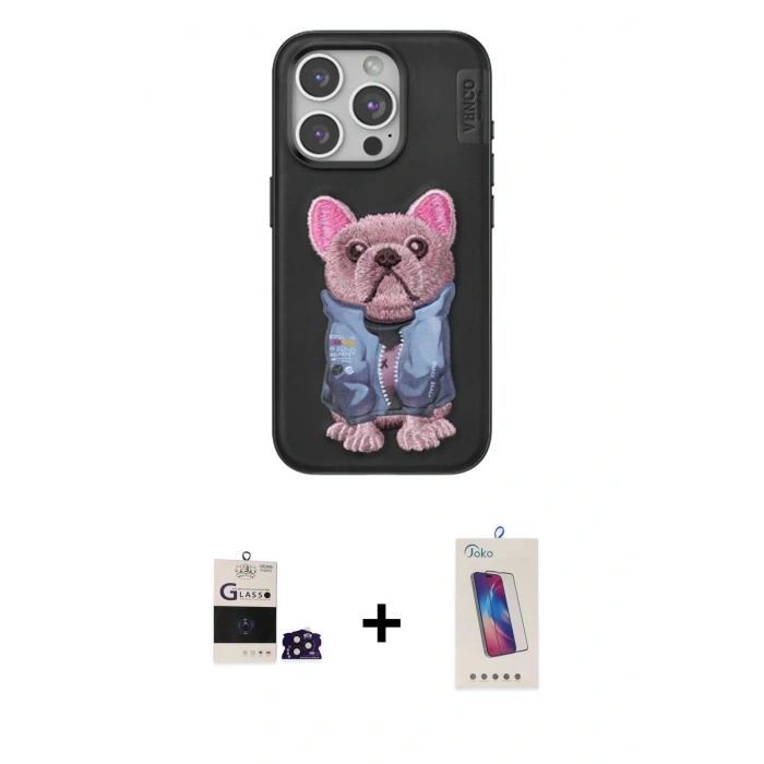 MARSİLYAN™- iPhone 14 Pro Max Kılıf İz Minimal Koleksiyonu - Siyah Joko 5D Cam + Bilvis Titan Kamera Lens - DNMR
