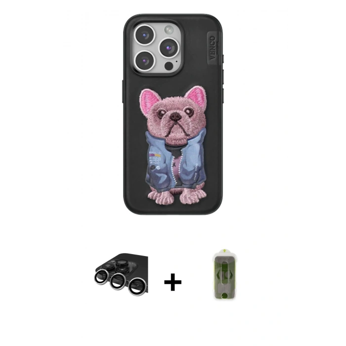MARSİLYAN™- iPhone 14 Pro Max Kılıf İz Minimal Koleksiyonu - Siyah Joko Magic 5D Hayalet Cam + Raze Metal Kamera Lens - GS