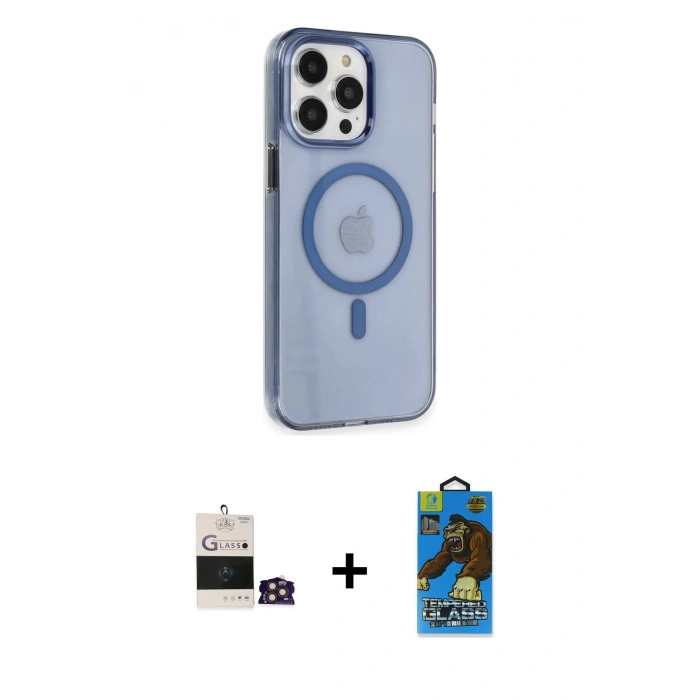 MARSİLYAN™- iPhone 14 Pro Max Kılıf Kıvılcım Asil Özel Seri - Siyah 18D Cam Ekran Koruyucu + Bilvis Titan Kamera Lens - GD