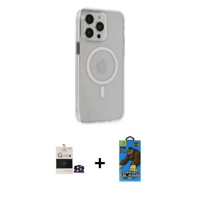 MARSİLYAN™- iPhone 14 Pro Max Kılıf Kıvılcım Asil Özel Seri - Siyah 18D Cam Ekran Koruyucu + Bilvis Titan Kamera Lens - GD