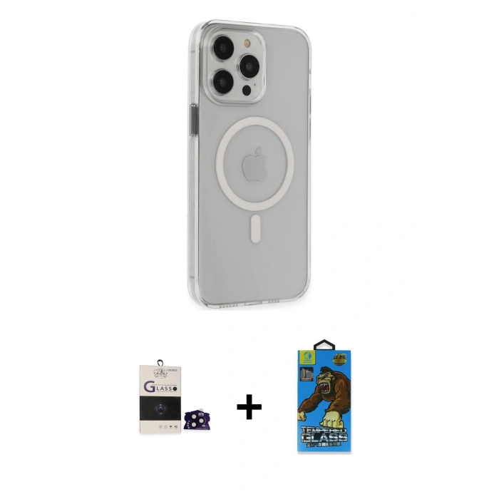 MARSİLYAN™- iPhone 14 Pro Max Kılıf Kıvılcım Asil Özel Seri - Siyah 18D Cam Ekran Koruyucu + Bilvis Titan Kamera Lens - SH