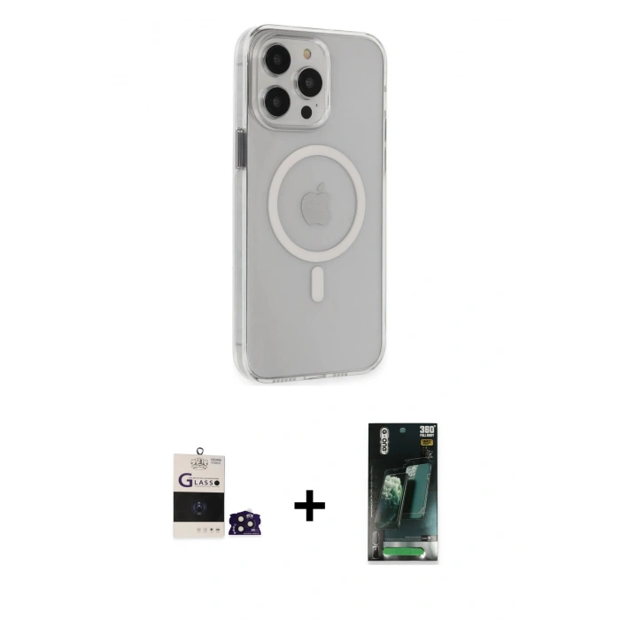MARSİLYAN™- iPhone 14 Pro Max Kılıf Kıvılcım Asil Özel Seri - Siyah 360 Mat Full Body Arka Koruyucu + Bilvis Titan Kamera Lens - DNMR