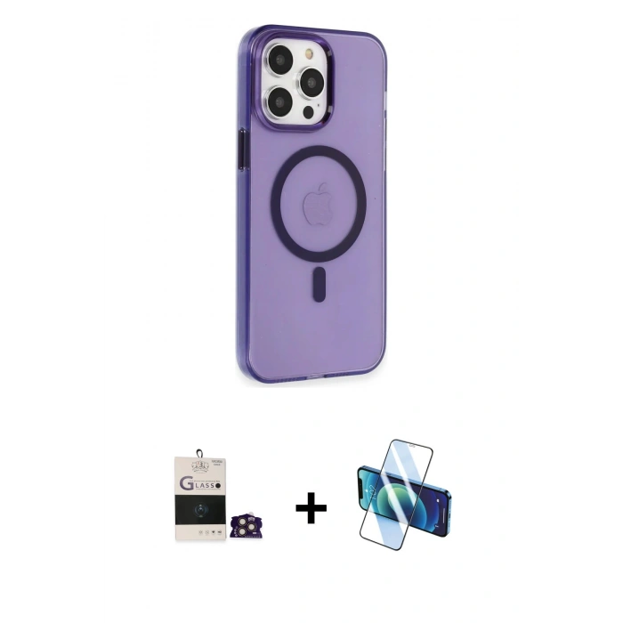 MARSİLYAN™- iPhone 14 Pro Max Kılıf Kıvılcım Asil Özel Seri - Siyah 3D Antistatik Cam Ekran Koruyucu + Bilvis Titan Kamera Lens - GD