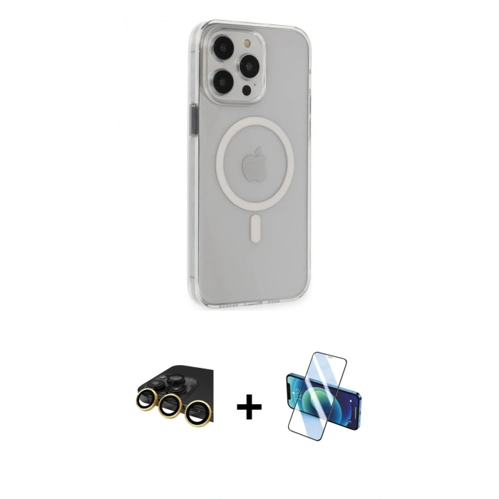 MARSİLYAN™- iPhone 14 Pro Max Kılıf Kıvılcım Asil Özel Seri - Siyah 3D Antistatik Cam Ekran Koruyucu + Raze Metal Kamera Lens - GD