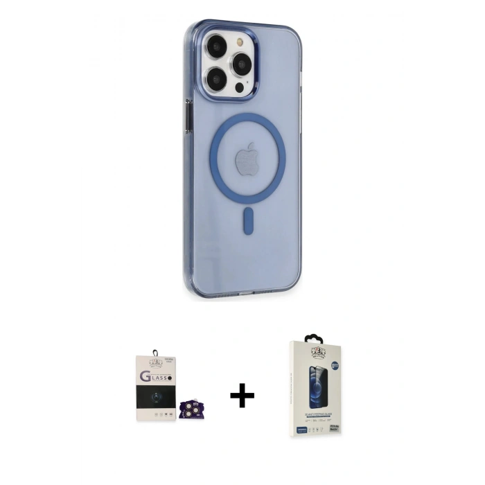 MARSİLYAN™- iPhone 14 Pro Max Kılıf Kıvılcım Asil Özel Seri - Siyah Bilvis Hayalet Cam Ekran Koruyucu + Bilvis Titan Kamera Lens - GD