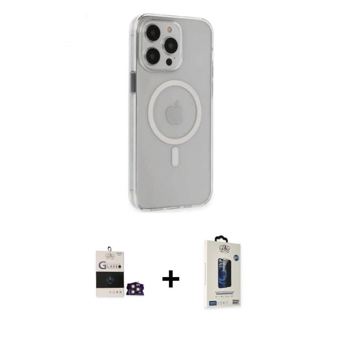 MARSİLYAN™- iPhone 14 Pro Max Kılıf Kıvılcım Asil Özel Seri - Siyah Bilvis Hayalet Cam Ekran Koruyucu + Bilvis Titan Kamera Lens - GD