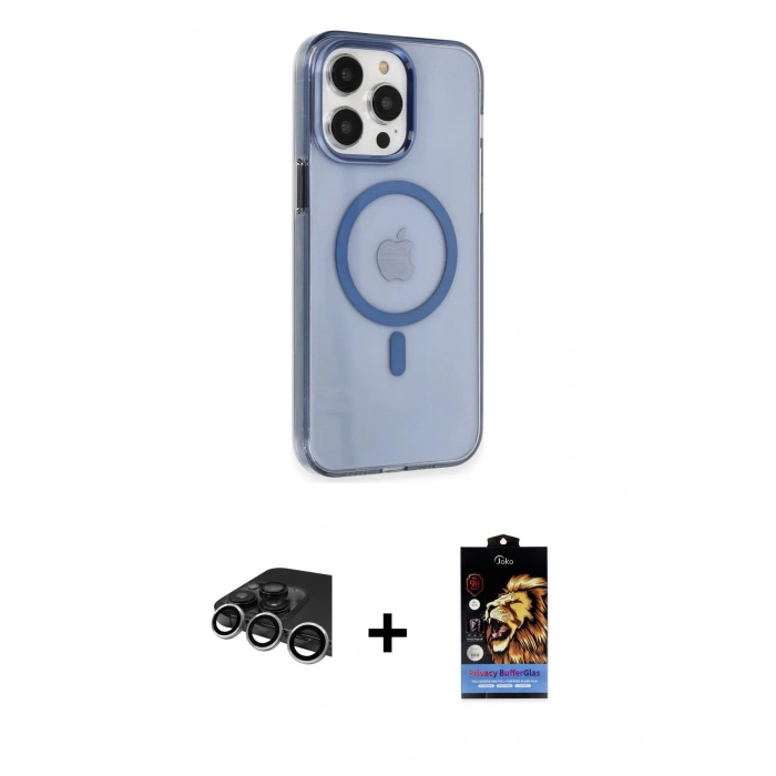 MARSİLYAN™- iPhone 14 Pro Max Kılıf Kıvılcım Asil Özel Seri - Siyah Buffer Hayalet Cam Ekran Koruyucu + Raze Metal Kamera Lens - GS