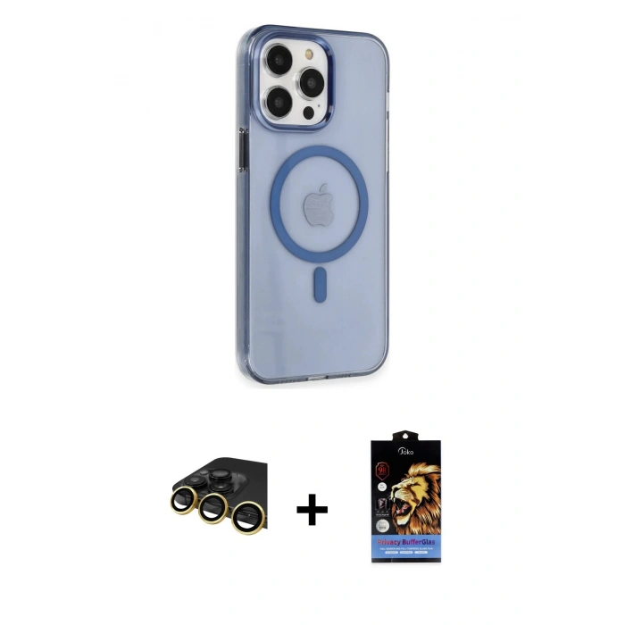 MARSİLYAN™- iPhone 14 Pro Max Kılıf Kıvılcım Asil Özel Seri - Siyah Buffer Hayalet Cam Ekran Koruyucu + Raze Metal Kamera Lens - GD