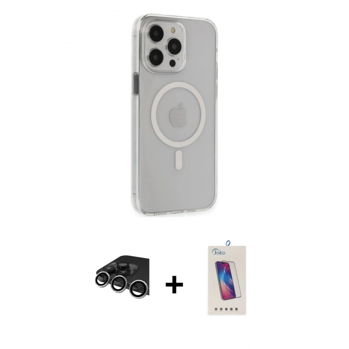 MARSİLYAN™- iPhone 14 Pro Max Kılıf Kıvılcım Asil Özel Seri - Siyah Joko 5D Cam + Raze Metal Kamera Lens - GS