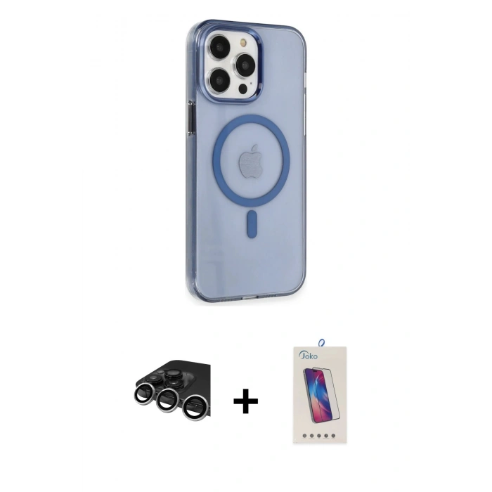 MARSİLYAN™- iPhone 14 Pro Max Kılıf Kıvılcım Asil Özel Seri - Siyah Joko 5D Cam + Raze Metal Kamera Lens - GS