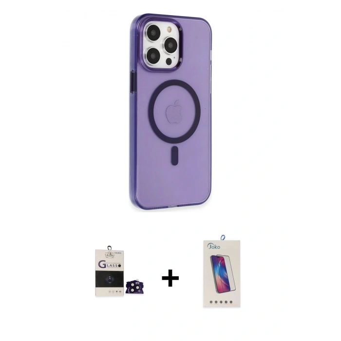 MARSİLYAN™- iPhone 14 Pro Max Kılıf Kıvılcım Asil Özel Seri - Siyah Joko 5D Cam + Siyah Bilvis Titan Kamera Lens