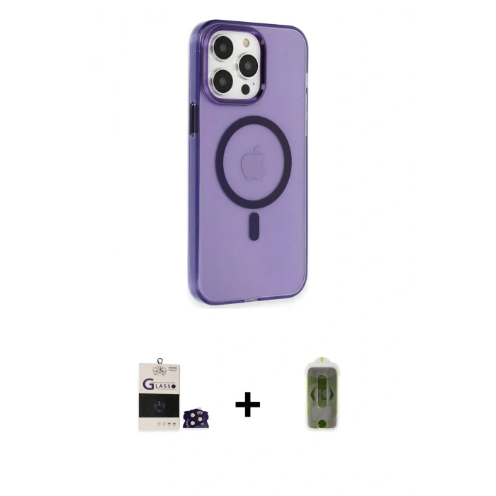 MARSİLYAN™- iPhone 14 Pro Max Kılıf Kıvılcım Asil Özel Seri - Siyah Joko Magic 5D Hayalet Cam + Bilvis Titan Kamera Lens - DNMR