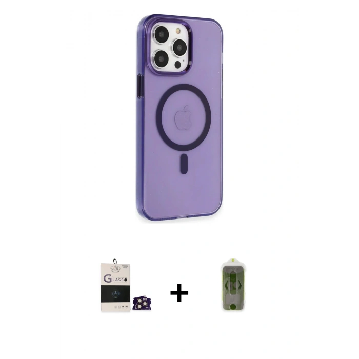 MARSİLYAN™- iPhone 14 Pro Max Kılıf Kıvılcım Asil Özel Seri - Siyah Joko Magic 5D Hayalet Cam + Bilvis Titan Kamera Lens - GD