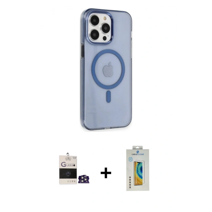 MARSİLYAN™- iPhone 14 Pro Max Kılıf Kıvılcım Asil Özel Seri - Siyah Polymer Nano Ekran Koruyucu + Bilvis Titan Kamera Lens - GS
